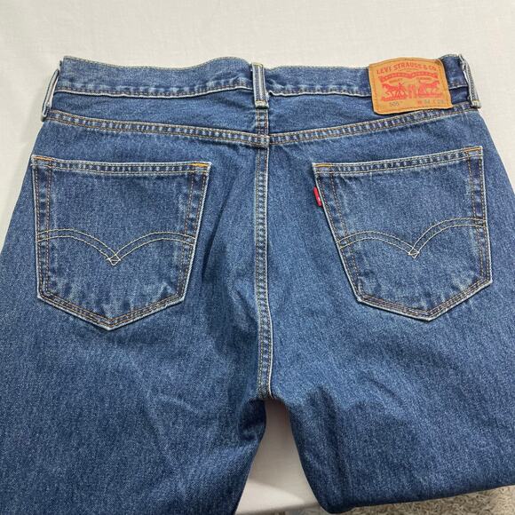 Levi's 505 Jeans Straight Leg Medium Wash size 34 x 29 Classic Red Tab - Picture 6 of 8